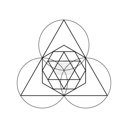 Illustration for Scared Geometry Vector Design Elements. This religion, philosophy, and spirituality symbols. the world of geometry with our intricate illustrations. - Royalty Free Image