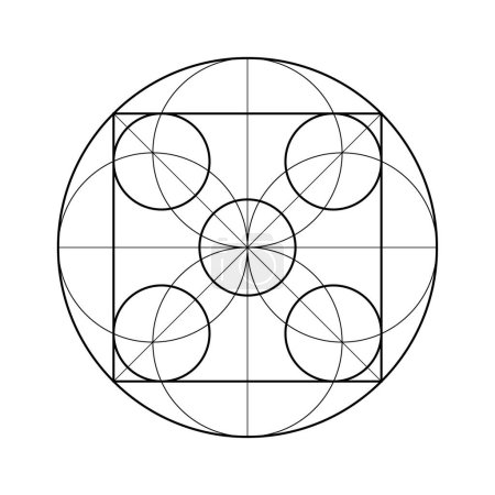 Illustration for Scared Geometry Vector Design Elements. This religion, philosophy, and spirituality symbols. the world of geometry with our intricate illustrations. - Royalty Free Image