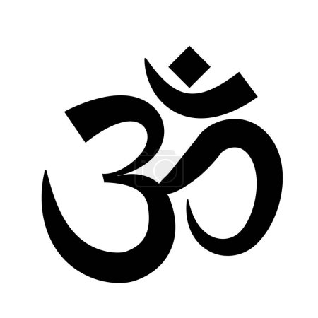 Téléchargez les illustrations : Om symbole de l'hindouisme. Illustration vectorielle isolée sur fond blanc - en licence libre de droit
