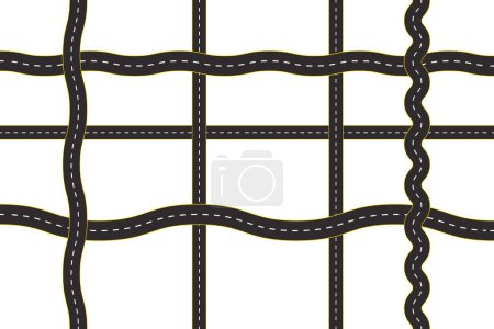Illustration for Vector black car road. Road signs. Road to horizon in perspective. Business road map timeline infographic icons designed for abstract background template. empty line isolated vector concept - Royalty Free Image
