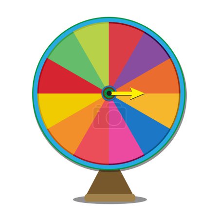 Illustration for Blank wheel of fortune 12 slots icon. Clipart image isolated on white background. Board game color spinner. Colorful wheel of fortune. vector. spinner wheel. - Royalty Free Image