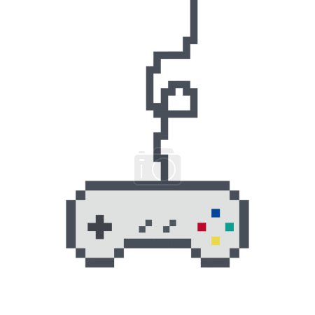 Foto de Estilo de arte de píxeles de juego de control de palos, estilo gamer 90s - Imagen libre de derechos