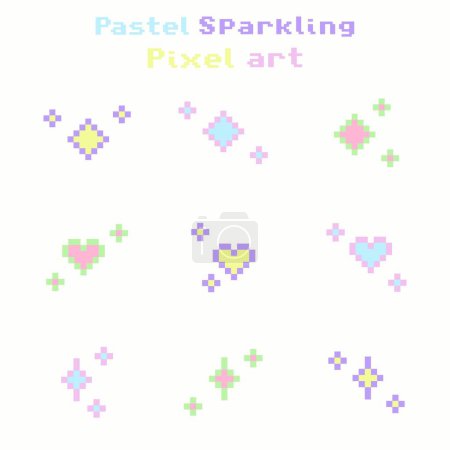 Foto de Pastel brillante pixel art set, vector brillante pixel set, - Imagen libre de derechos