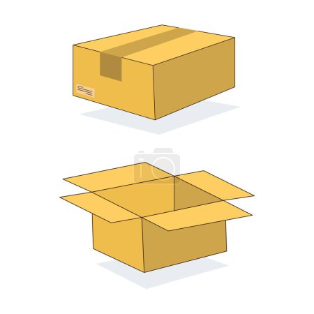 Foto de Caja de entrega, cartón de entrega, caja de cartón para enviar, caja vacía, cartón - Imagen libre de derechos