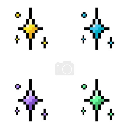 Foto de Set de Pixel Sparkle estilo de 8 bits, brillo de píxel para el desarrollo y diseño del juego - Imagen libre de derechos