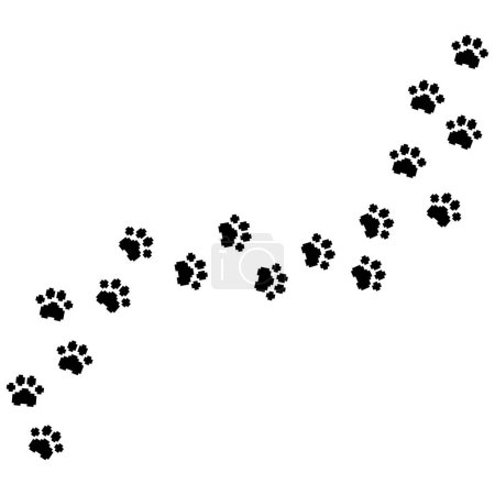 Ilustración de Perro Gato pata Huellas Camino, huellas de mascotas a lo largo del camino pixel art style - Imagen libre de derechos