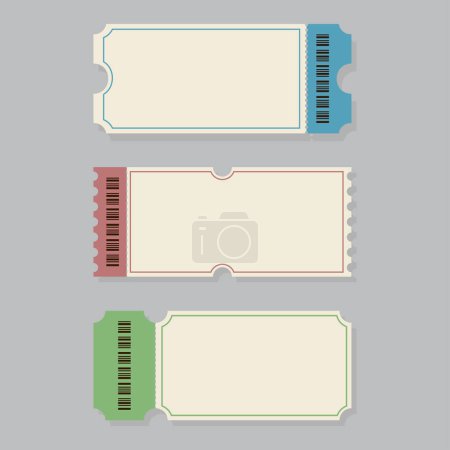 Foto de Plantilla de ticket plana con código de barras - Imagen libre de derechos