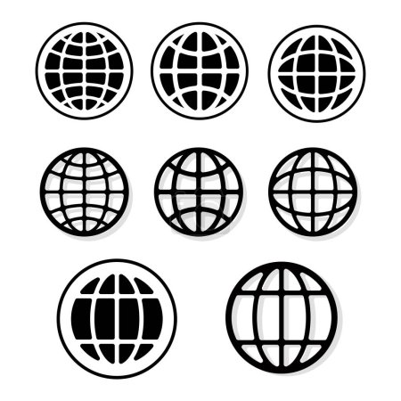 Set of Earth globe icon