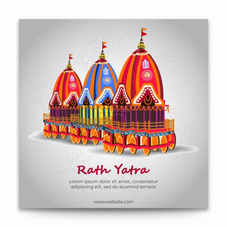Rath Yatra Diseño de plantilla de medios sociales