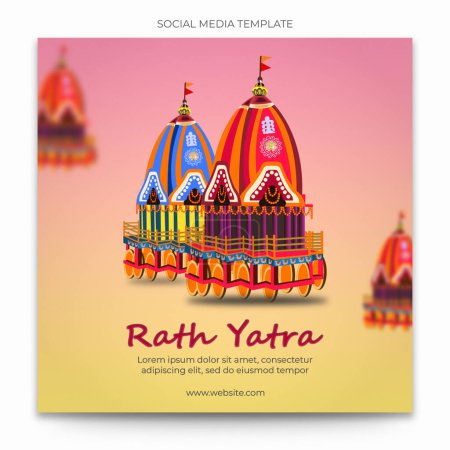 Téléchargez les photos : Modèle de médias sociaux Rath Yatra - en image libre de droit