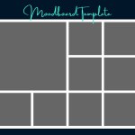 Moodboard Template for photography photos grill and frame for social media.