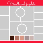 Moodboard Template for photography photos grill and frame for social media.
