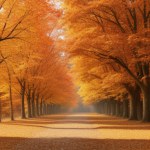 Nature's masterpiece unfolds in hues of gold and crimson: the symphony of autumn leaves painting the earth in warmth and nostalgia