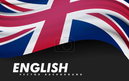Flagge des Vereinigten Königreichs schwingend. Vorlage, Banner, Hintergrund. Nationalfeiertag. Symbol, illustration.
