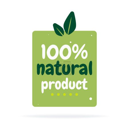 Illustration for Fresh healthy organic vegan food badge. Vector hand drawn illustration. Vegetarian eco green concept. - Royalty Free Image