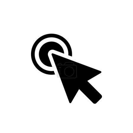 Ilustración de Ordenador ratón haga clic en icono de flecha negra cursor. Ilustración vectorial. - Imagen libre de derechos
