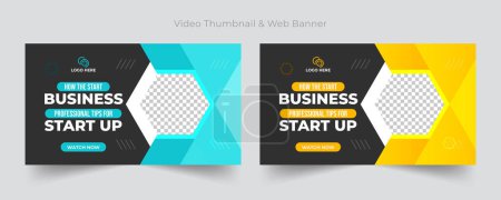 Illustration for Business web banner template and YouTube thumbnail design template - Royalty Free Image