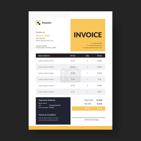 Corporate Invoice Design Briefpapier Vorlage Vektor