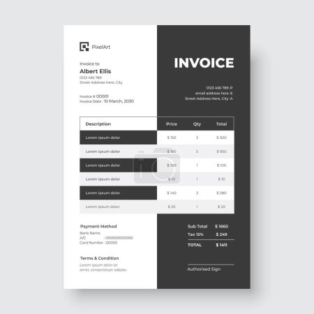 Minimal Corporate Business Invoice design template, Business Stationery Design