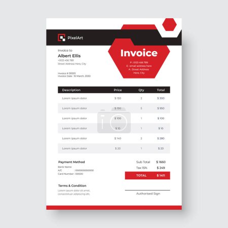 Creative Corporate invoice design stationery template vector