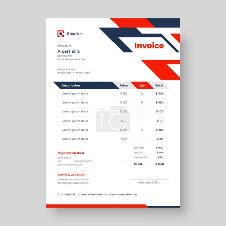 Minimal invoice template vector design