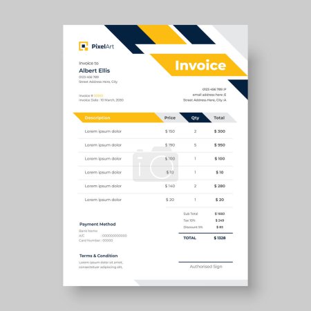 Creative Corporate invoice design stationery template vector