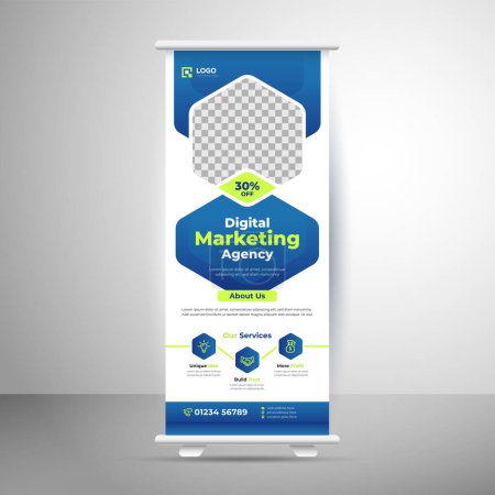 Illustration for Digital Marketing Agency Rollup Banner Design - Royalty Free Image