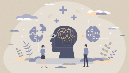 Neuroplasticité positive et adaptation neuronale - La capacité du cerveau à changer et à se réorganiser en réponse à l'apprentissage et aux expériences positives - Illustration conceptuelle
