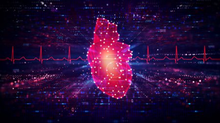 Téléchargez les photos : Cardiologie de précision et cardioinformatique - Soins cardiovasculaires sur mesure fondés sur des données individuelles sur les patients - Illustration conceptuelle - en image libre de droit
