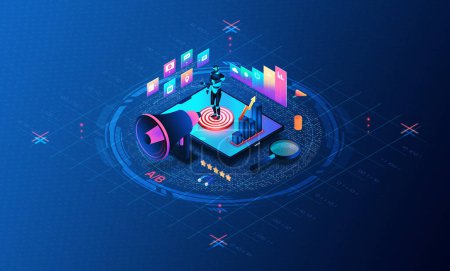 Marketing Automation and AI-driven Customer Insights Concept - New Tools and Technologies Applied to Marketing and Advertising - 3D Illustration