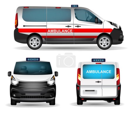 Illustration for Illustration of ambulance van transportation minibus isolated - Royalty Free Image