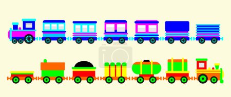 Téléchargez les illustrations : Toy train for children entertainment, kid train illustration - en licence libre de droit