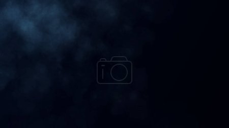 Téléchargez les photos : Fumée bleue sur fond sombre. Brouillard abstrait dynamique. rendu 3D. - en image libre de droit