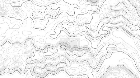 Illustration for Topographic map background. Geographic line map with elevation assignments. Contour background geographic grid. Vector illustration. - Royalty Free Image