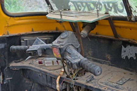 Photo for Interior of old abandoned auto rickshaw - Royalty Free Image