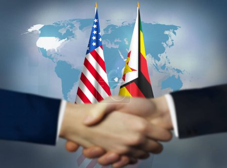 Photo for America,Zimbabwe bilateral relation concept background - Royalty Free Image