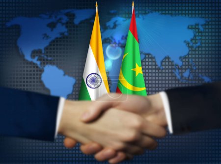 India,Mauritania bilateral relation concept background