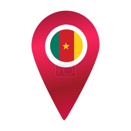Ilustración de Cameroon red destination flag pin - Imagen libre de derechos