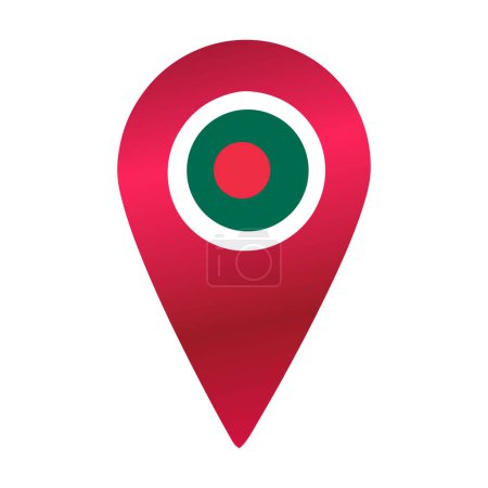 Bangladesh red destination flag pin