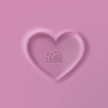 Illustration for Abstract 3D pink heart shape background for love cosmetic products. Collection of luxury geometric background with copy space. - Royalty Free Image