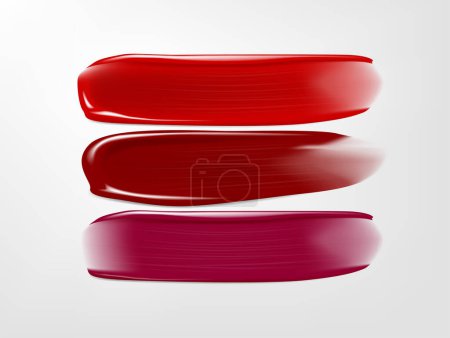 Illustration for Collection of various smears lips on white background. Beauty and cosmetic background. - Royalty Free Image