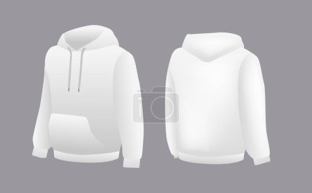 Illustration for Blank white hoodie template. Long sleeve sweatshirts template with clipping path, gosh for printing - Royalty Free Image
