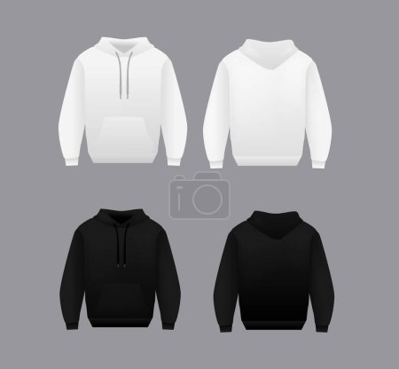 Illustration for Blank black hoodie template. Long sleeve sweatshirts template with clipping path, gosh for printing - Royalty Free Image