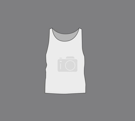 Illustration for Basic white male tank top mockup. Front and back view. Blank textile print template for fashion clothing. - Royalty Free Image