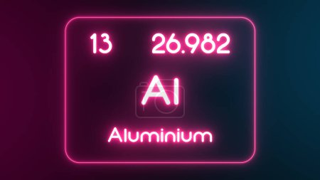 Photo for Modern periodic table Aluminium element neon text Illustration - Royalty Free Image