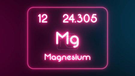 Foto de Tabla periódica moderna Elemento de magnesio texto de neón Ilustración - Imagen libre de derechos