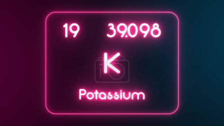 Photo for Modern periodic table Potassium element neon text Illustration - Royalty Free Image