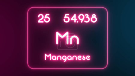 Photo for Modern periodic table Manganese element neon text Illustration - Royalty Free Image