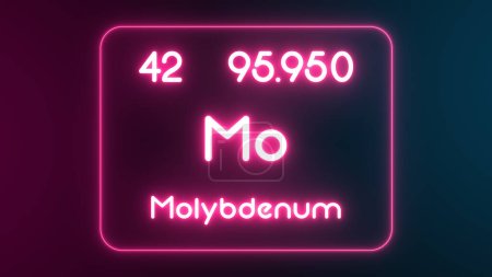 Photo for Modern periodic table Molybdenum element neon text Illustration - Royalty Free Image