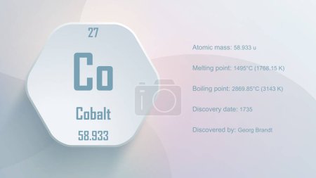 Photo for Modern periodic table element Cobalt 3D illustration - Royalty Free Image